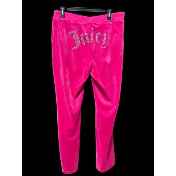 New Juicy Couture OG Big Bling Velour Track Pants L Free Love - Picture 2 of 7